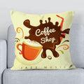 Axyaa Coffee Time Printed Sofa Cushion Cover Decorative Pillow Home Furnishings