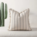 Axyaa Stripe Pillow Cover with Beard Edge for Sofa & Bedroom Décor