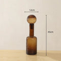 Axyaa Clear Glass Vase with Lid - Home Decor & Aromatherapy Bottle