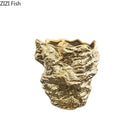 Axyaa Ceramic Rock Vase | Gold-plated Simulation Stone Design