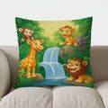 Axyaa Jungle Animals Cartoon Pillow Cover for Cozy Decor & Comfort in Sofa, Bedroom, Car