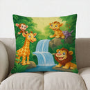 Axyaa Jungle Animals Cartoon Pillow Cover for Cozy Decor & Comfort in Sofa, Bedroom, Car