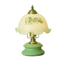 Axyaa Glass Flower Table Lamp: Romantic Wood Desk Lighting for Bedroom, Children's Room