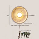 Axyaa Vintage Yellow Travertine LED Wall Lights with Pull Chain Switch