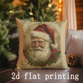 Axyaa Christmas Santa Claus Pattern Pillow Cover for Sofa, Bedroom, Car