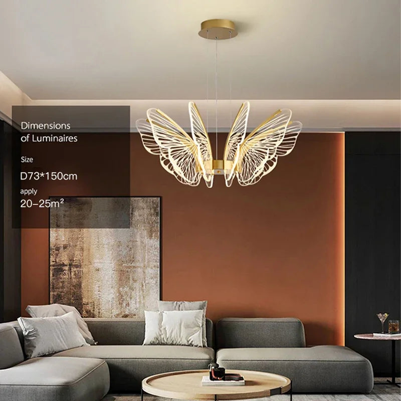 Modern LED Butterfly Chandelier by Axyaa - Elegant Lighting Fixture for Home Decor