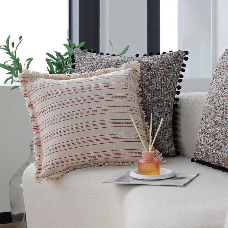 Boho Style Tassel Cushion Cover - Axyaa Retro Sofa Throw Pillowcase