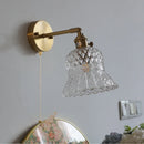 Axyaa Vintage Loft LED Wall Lights - Amber Flower Glass Bathroom Mirror Light