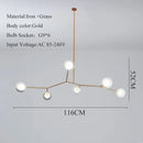 Axyaa Nordic Glass Chandelier Golden Pendant Lamp for Luxury Spaces