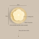 Axyaa Wabi Sabi LED Wall Lamp Yellow Travertine Pull Chain Switch for Living Room