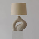 Axyaa White Resin Art Table Lamp, Modern LED Lighting for Living Room, Bedroom