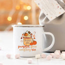 Axyaa Pumpkin Spice Enamel Mug - Festive Fall Home Decor & Gifts