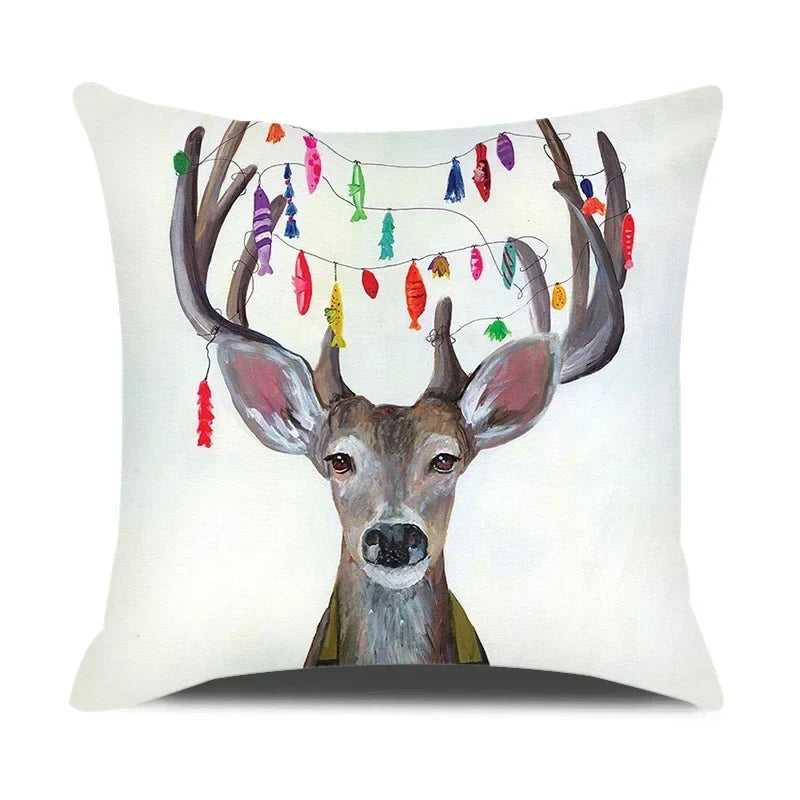 Axyaa Cartoon Animals Portrait Cushion Cover 45x45cm