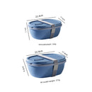 Axyaa Two-Compartment Portable Lunch Box with Detachable Salad Cup.
