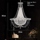 Axyaa Luxury Crystal Chandelier for High Ceiling Living Room