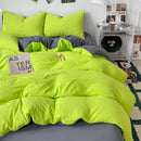 Axyaa Washed Cotton Duvet Set with Fitted Sheet Style & Pillowcase