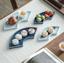 Axyaa Small Snack Tray Ceramic Dim Sum Dessert Dried Fruit Tray