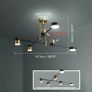 Axyaa Modern Nordic Black Gold LED Ceiling Chandelier