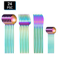 Axyaa Stainless Steel Outdoor Travel Tableware Set - 24pcs