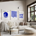 Blue Beige Bauhaus Canvas Poster - Minimalist Mid Century Wall Art by Axyaa