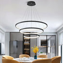 Axyaa LED Ring Pendant Chandeliers for Modern Dining Room Lighting