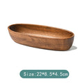 Axyaa Acacia Wood Snack Plate and Salad Bowl Set - Chinese Style