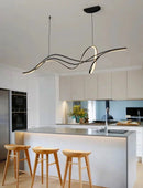Axyaa Modern Black LED Pendant Chandelier for Dining Room Tables	counter