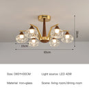 Axyaa Retro Glass Pendant Chandelier for Living Room, Bedroom, Kitchen & Restaurant