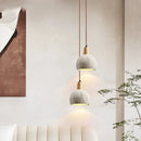 Axya Round Cement Chandelier LED Pendant Lamp for Bedroom and Dining Room