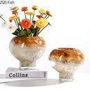 Axyaa Glass High Footed Vase for Artistic Flower Arrangements