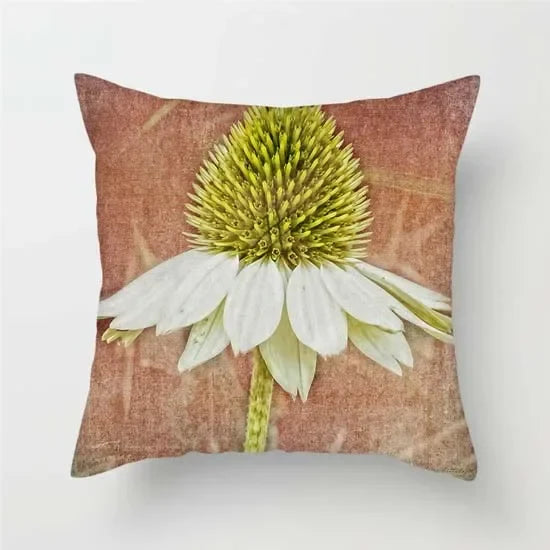 Axyaa Pink Floral Polyester Throw Pillow Cover 45X45cm