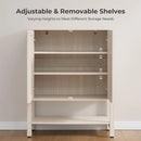 Axyaa 5 Tier Rattan Entry Shoe Organizer Cabinet with Shelves & Doors