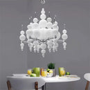 Axyaa Black White Beads Chandelier Moon Tears Pendant Luxury Kitchen Hanging Lamp
