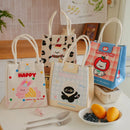 Axyaa Cartoon Insulated Bento Bag for Office Workers, Large Capacity Lunch Box Storage Bag