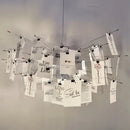 Axyaa French Style Zettel Paper Chandelier LED Pendant Light for Dining Living Bedroom