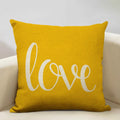 Axyaa Mustard Yellow Letter Style Cushion Cover 45x45cm Home Cafe Decor