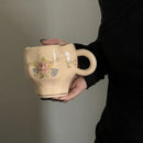 Axyaa Retro Hand-painted Coffee Mug, 400ml, High Temp Resistant, Office & Home High Value Breakfast Cup