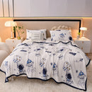 Axyaa Leaf Print Flannel Blanket: Soft Plush Bedspread for Sofa & Bed