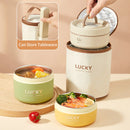 Axyaa Stainless Steel Thermal Lunch Box Set for Kids, Leak-proof Bento Container