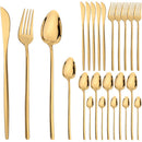 Axyaa 24pc Stainless Steel Christmas Tableware Set - Western Steak Knife Fork Spoon