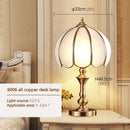 Axyaa Luxury Glass Copper LED Table Lamp for Home Living Room