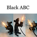 Axyaa Animal LED Table Lamp - Unique Rat Cat Squirrel Night Light Desk Decor