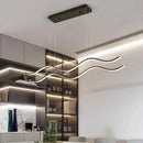 Axyaa LED Wavy Lines Chandelier Ceiling Light Fixture for Dining Room, Nordic Home Decor