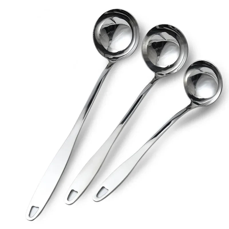 Axya Stainless Steel Colander Spoon Set: Strainer, Skimmer, Soup and Dessert Spoons