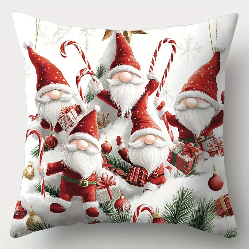 Axyaa Christmas Pillowcase Set, 17.7"x17.7", Festive Sofa Decoration, Printed on One Side