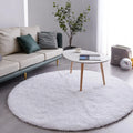 Axyaa Gray Fluffy Plush Carpet Round Rug for Living Room, Kids Bedroom, Nursery & Home Decor