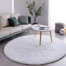 Axyaa Gray Fluffy Plush Carpet Round Rug for Living Room, Kids Bedroom, Nursery & Home Decor
