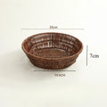 Axyaa Imitation Rattan Tray Snacks Storage Basket Fruit Tray Kitchen Organizer