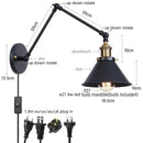 Axyaa Vintage Iron LED Wall Lamp with Pull Chain Switch