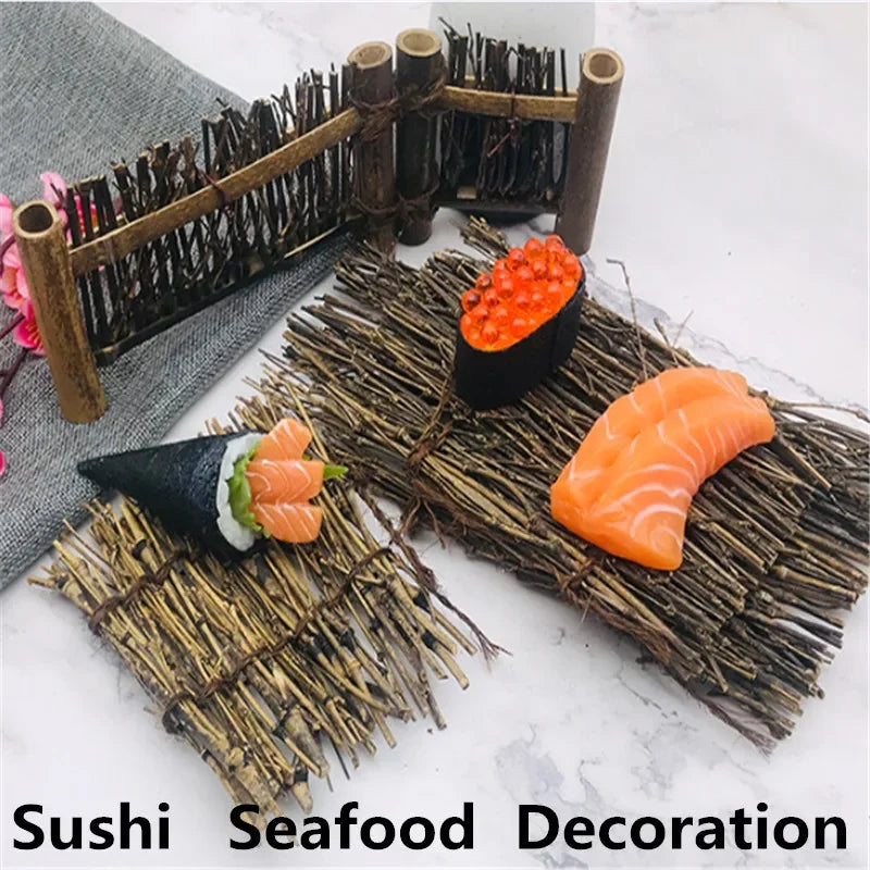 Axya Bamboo Sushi Dish Seafood Plate Cuisine Tool Authentic Japanese Korean Style【18】